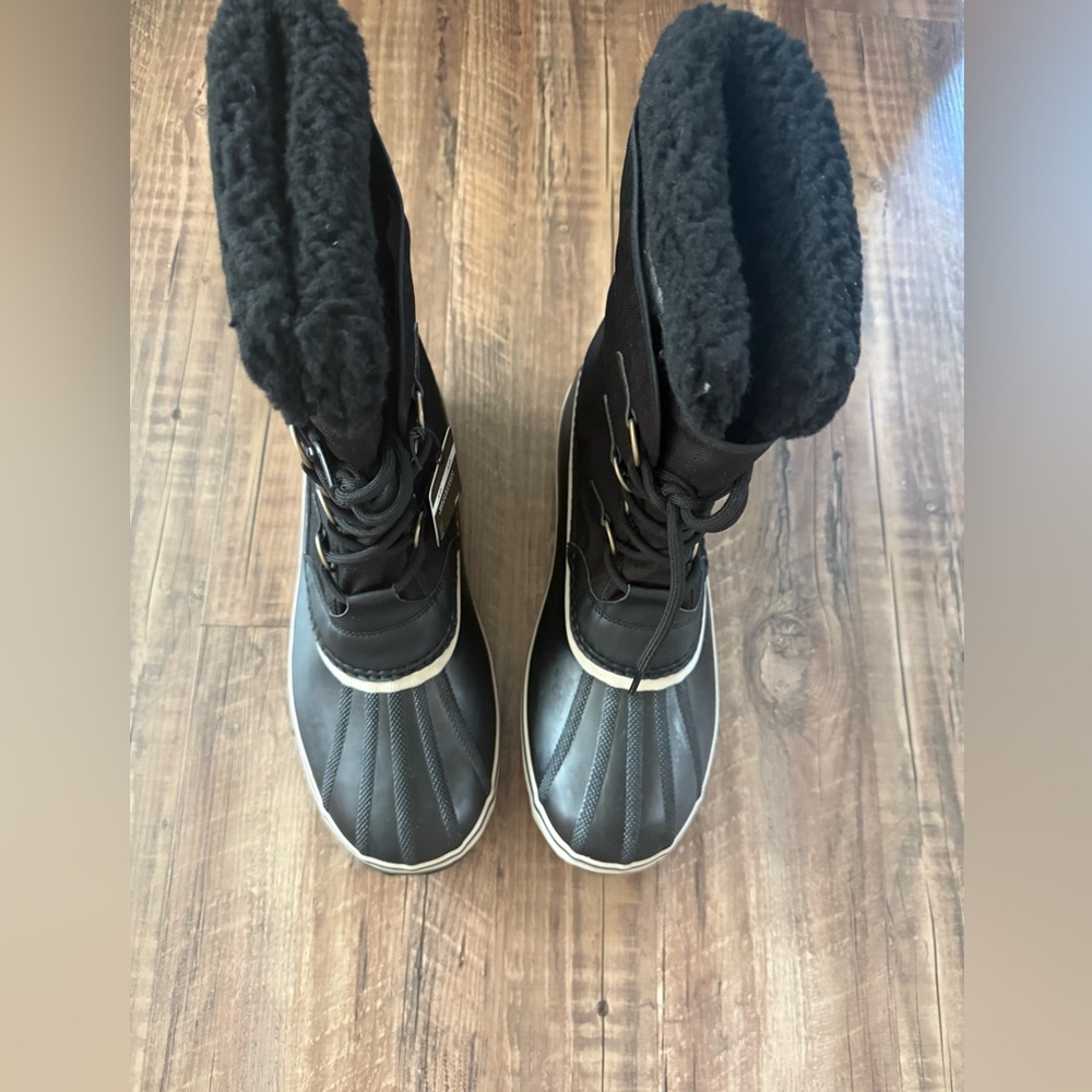 Sorel Men’s Black Waterproof Winter Boots, Size 14M US